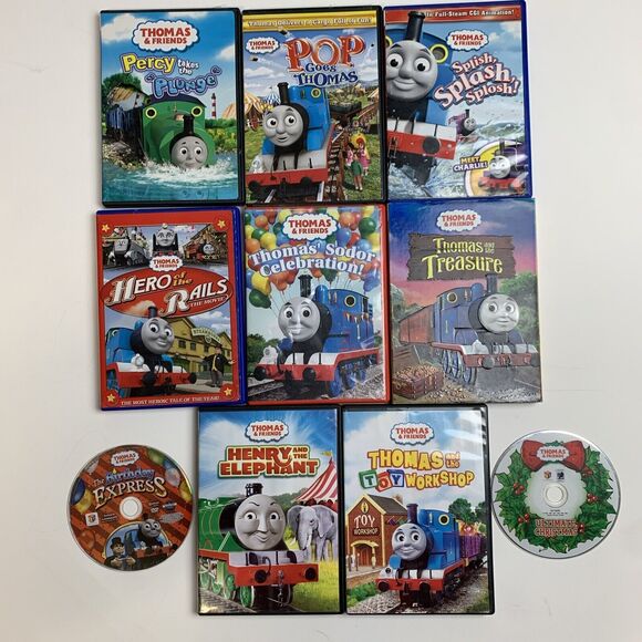 Thomas & Friends Train Lot of 10 DVDs Thomas and Friends Movie Holiday Christmas - Picture 2 of 7